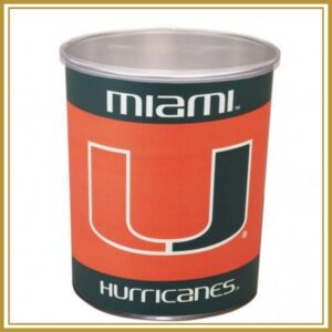 Miami Hurricanes 1 Gallon Popcorn Tin – Free Shipping